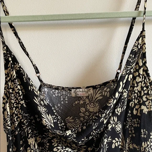 Free People slip dress Forever Fields Black Floral read size intimately free - Picture 3 of 13